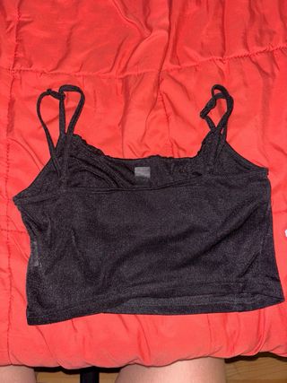 Top negro tirantes - crop top