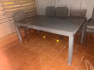 Mesa Comedor Gris - Cristal