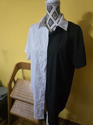 Camisa bicolor blanco-negro