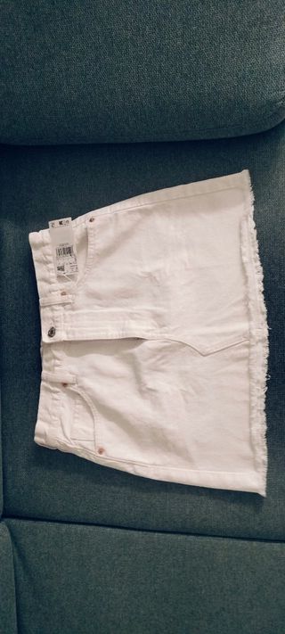 Falda vaquera blanca mujer