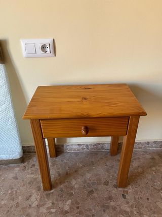Cabecero cama 90 y mesita noche pino macizo