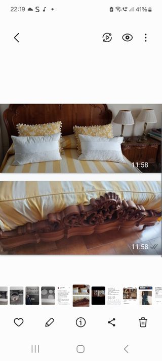 Cama Caoba Artesanal 1,50m