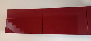 Puertas y frentes cajón Ikea Besta rojos