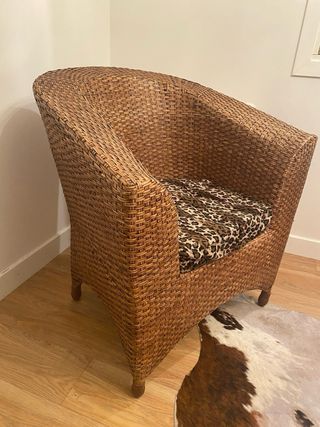 Sillón mimbre marrón - interior/exterior