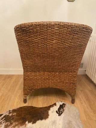 Sillón mimbre marrón - interior/exterior