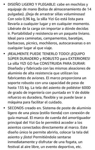 Silla Plegable Ultraligera TREKOLOGY