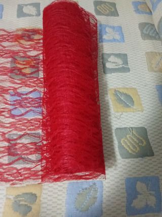 Encaje rojo - Rollo de tela