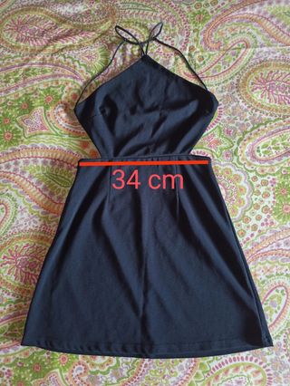 Mini abito blu scollo a V