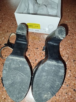 Sandalias negras tacón 40