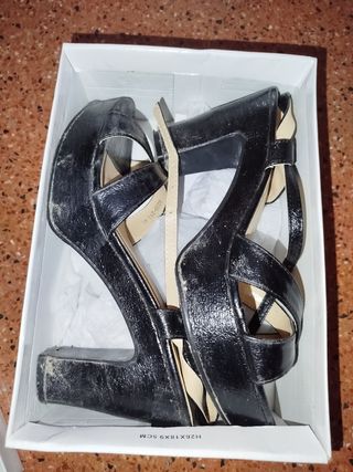 Sandalias negras tacón 40