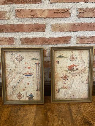 Mapas antiguos enmarcados (2)