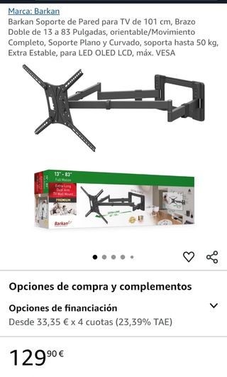 Soporte Pared TV Barkan 13''-83''