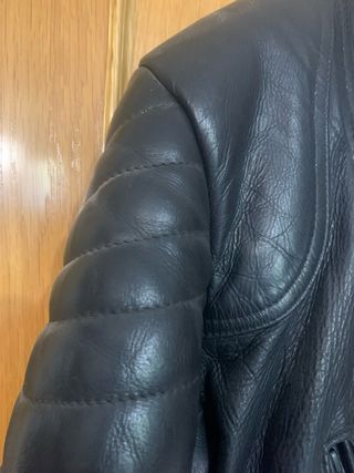Cazadora cuero negra moto talla 56