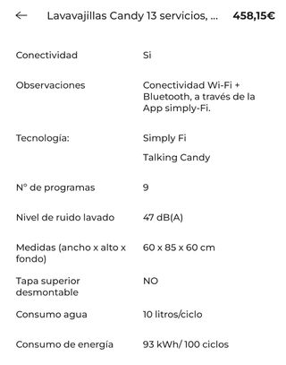Lavavajillas Candy 13 servicios - CDPN 2D360PW