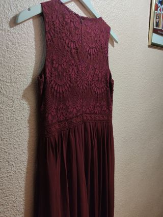 Vestido largo granate