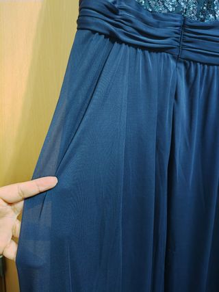 Vestido fiesta azul lentejuelas