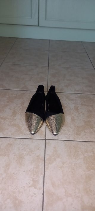 Ballerine nere e oro - nuove con etichetta