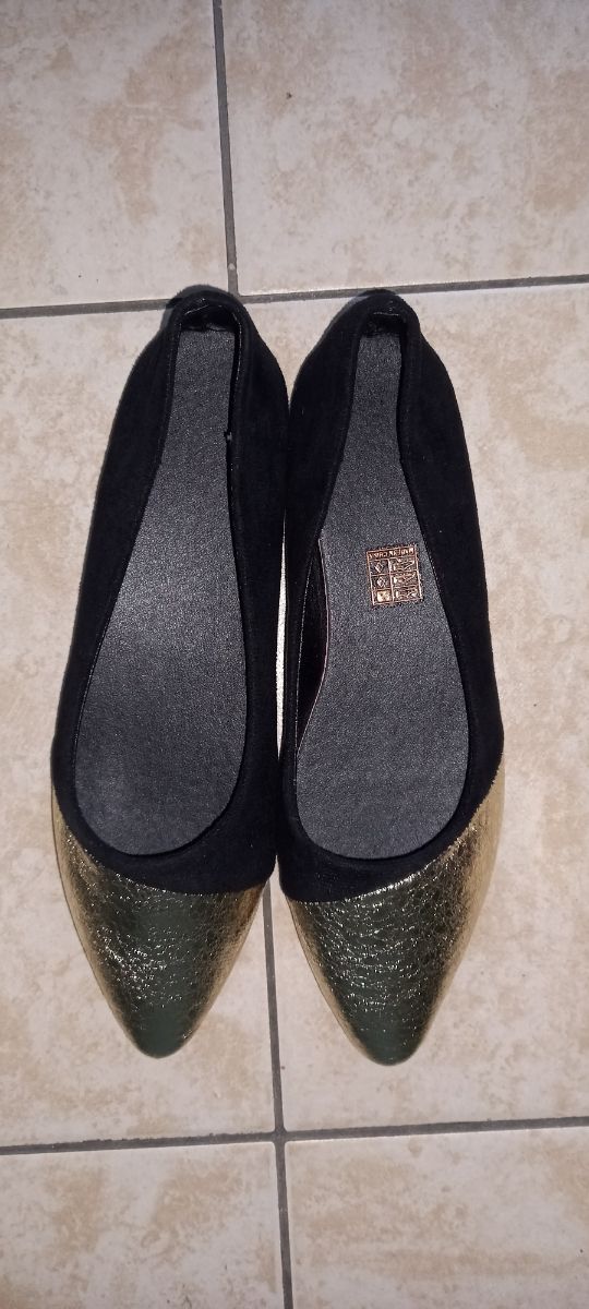 Ballerine nere e oro - nuove con etichetta