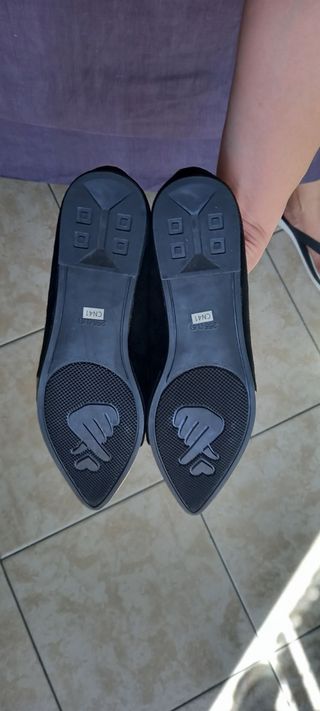 Ballerine nere e oro - nuove con etichetta