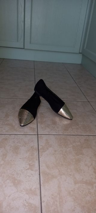 Ballerine nere e oro - nuove con etichetta