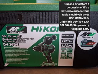 Trapano avvitatore a percussione 36V DV36DC HIKOKI