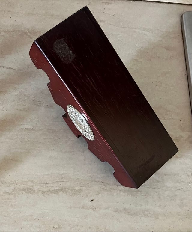 Portaposta legno - Argento