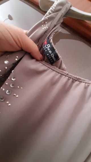 Vestito monospalla beige