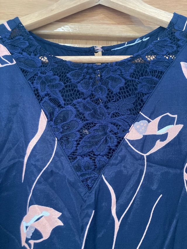 Vestido floral verano - azul, rosa