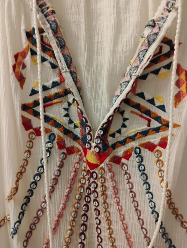 Vestido Blanco Bordado - Largo