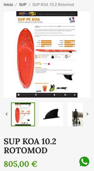 Tabla Paddle Surf RÍGIDA 