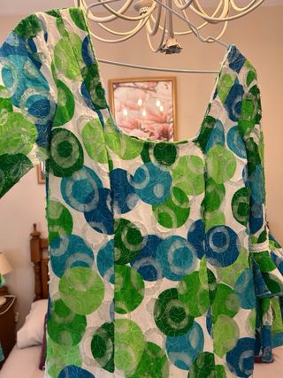 Vestido Flamenca lunares verde-azul