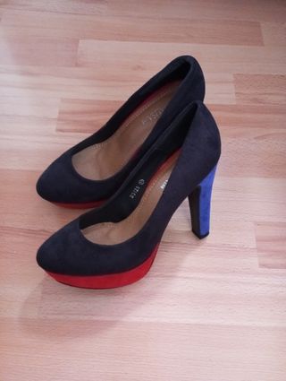 Tacones Annalisa negros y rojos