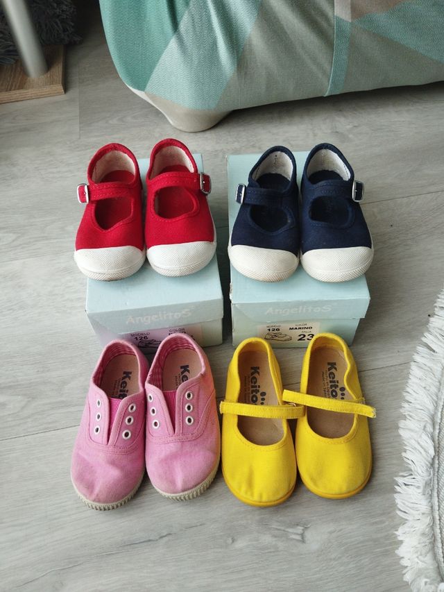 Bebé Zapatillas Lona Talla 23 Zapatillas Lona Bebé Pares Talla 23