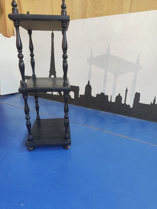 Estantería negra 2 niveles