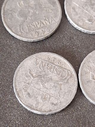 1.10 Lote 4mon 5cts España Francisco Franco 1945.