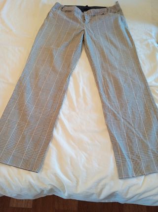 Pantalón cuadros Mango - Beige/Gris