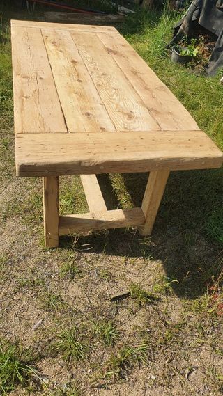 Mesa nueva rústica de madera maciza