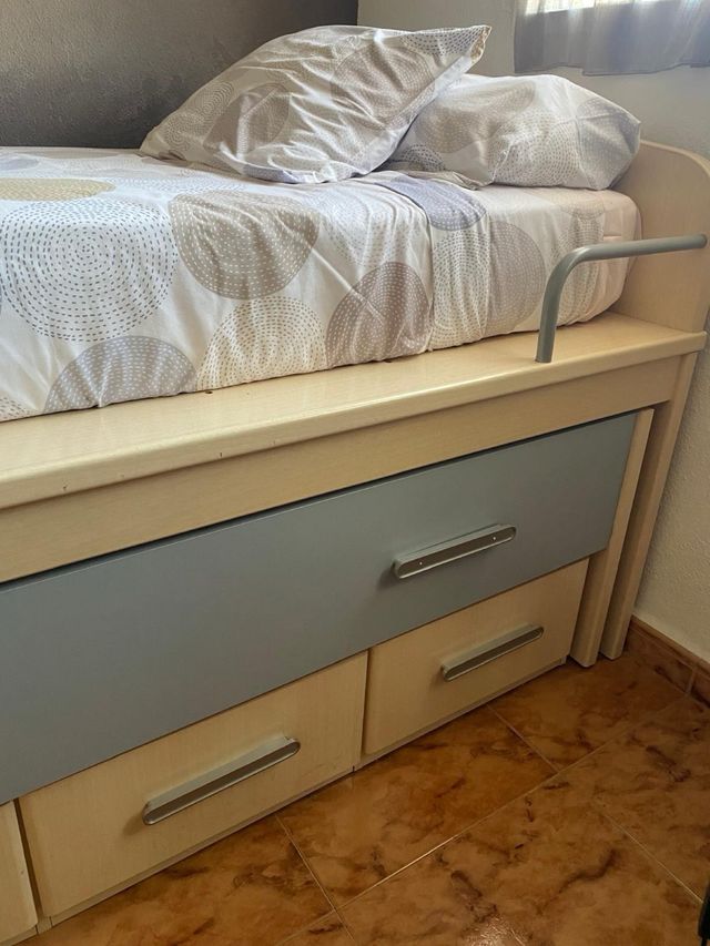 Cama nido 90 cm - beige/gris