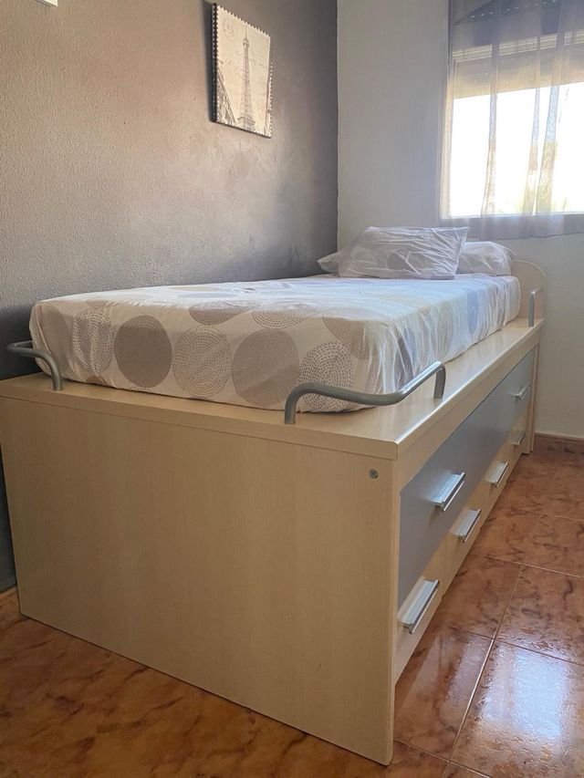 Cama nido 90 cm - beige/gris