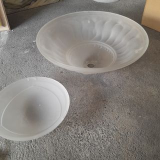 Lampadario stile antico metallo vetro