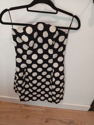 Vestido marca blanco lunares b/n - Talla S