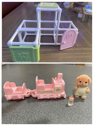 SYLVANIAN FAMILIES PARQUE INFANTIL + BEBE  Y TREN