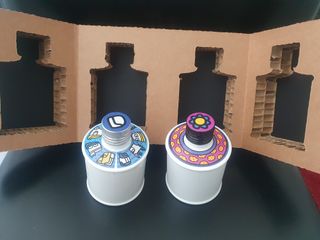 Scatola in cartone decorato porta 2 boccette  Scat