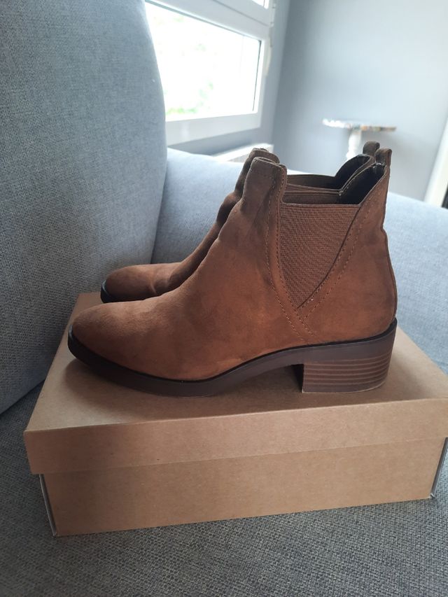 Botines ante marrón - Talla 38
