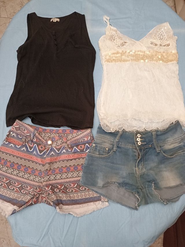 Lote ropa verano mujer - 2 tops+2 shorts
