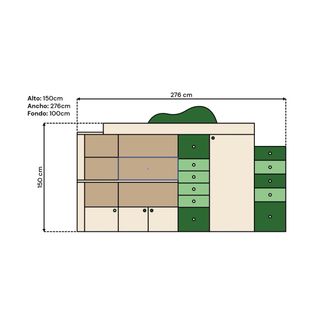 Litera infantil con escritorio
