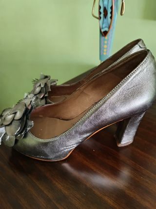 Zapatos tacón plata - Plataforma