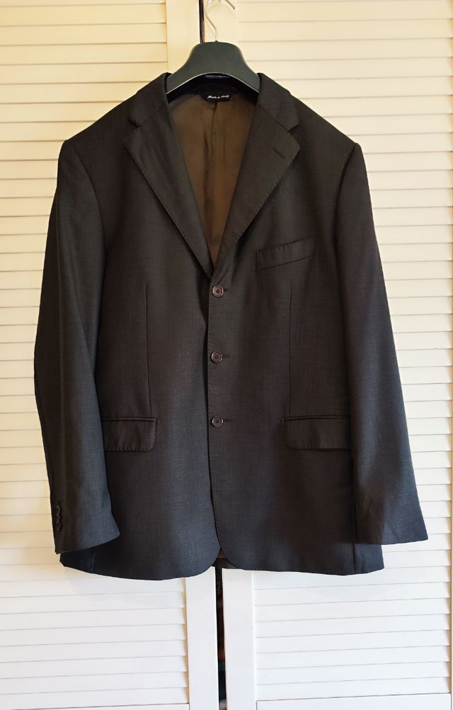 Completo uomo in lana leggera marrone TG XL 