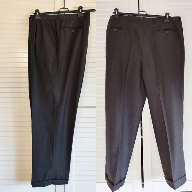 Completo uomo in lana leggera marrone TG XL 