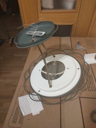 Lámpara techo vintage dorada gris